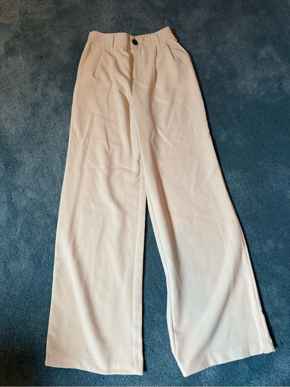 SO Wide-Leg Cream High-Rise Dress Pants